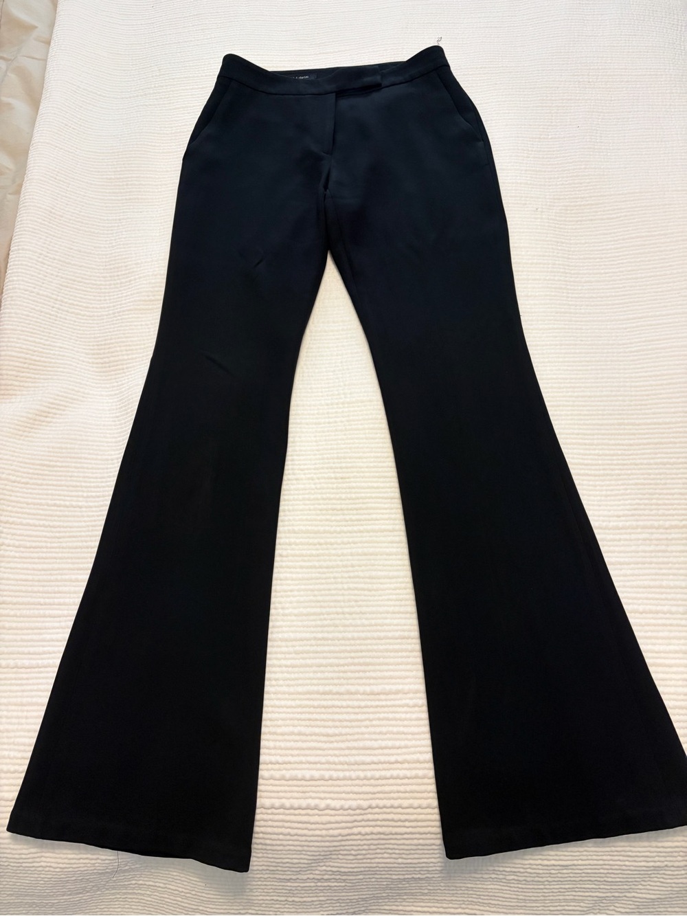 Judith & Charles Classic Mid-Rise Black Tailored Flared Pants- size 2